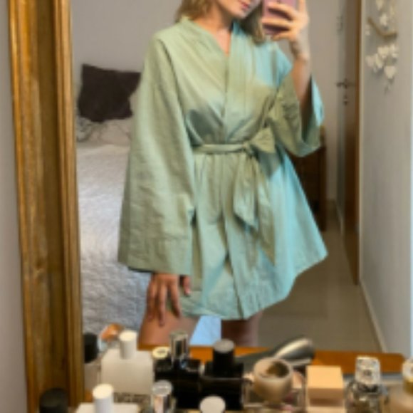 V-Neck Kimono Cardigan Mini Dress - Picture 7 of 7